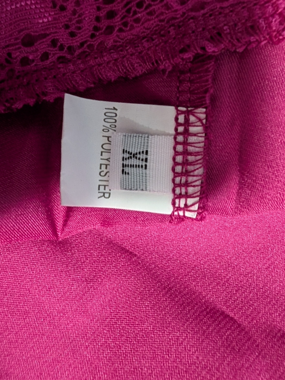 HBZDQB Satin Lace V-Neck Nightgown Chemise - Magenta/Berry Size XL (EUC) - Picture 9 of 9